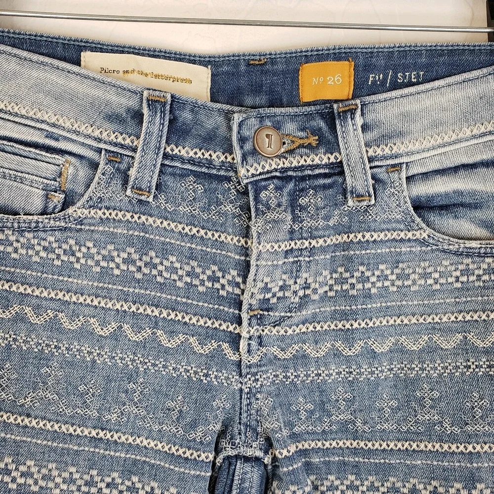 Anthropologie Pilcro & The Letterpress Stet Fit Shorts Embroidered‎ Women's 29x6 - Picture 5 of 12